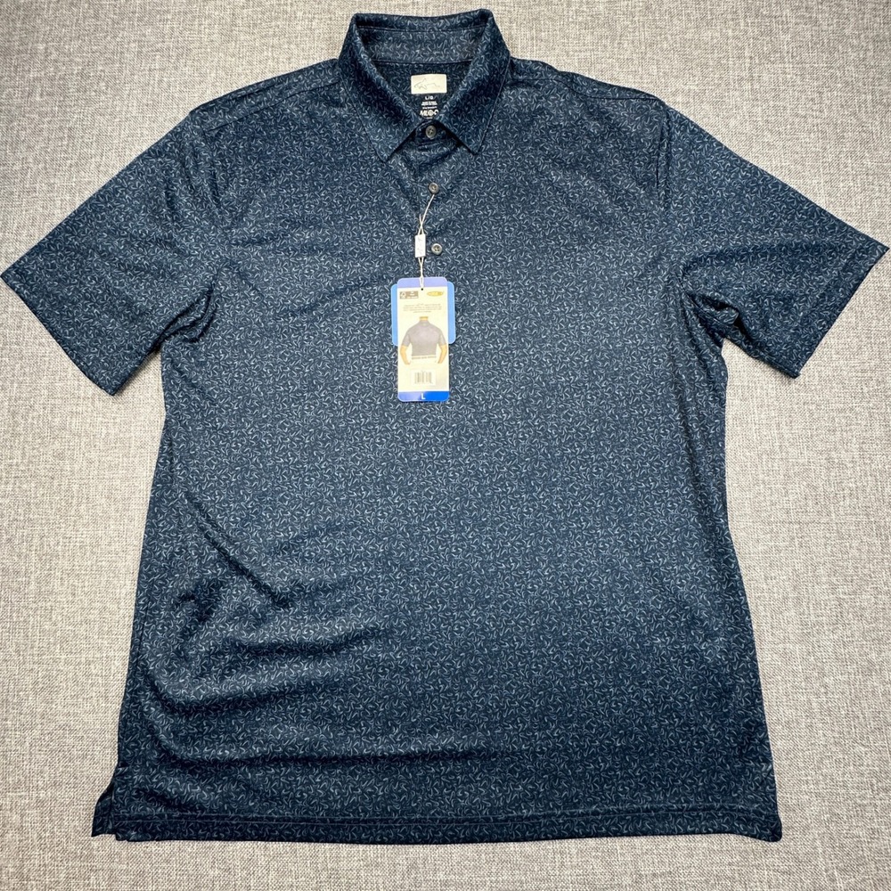 Greg Norman Polo‎ Shirt Mens Large Navy Blue ML75 Play Dry Golf Performance NEW - Picture 2 of 10